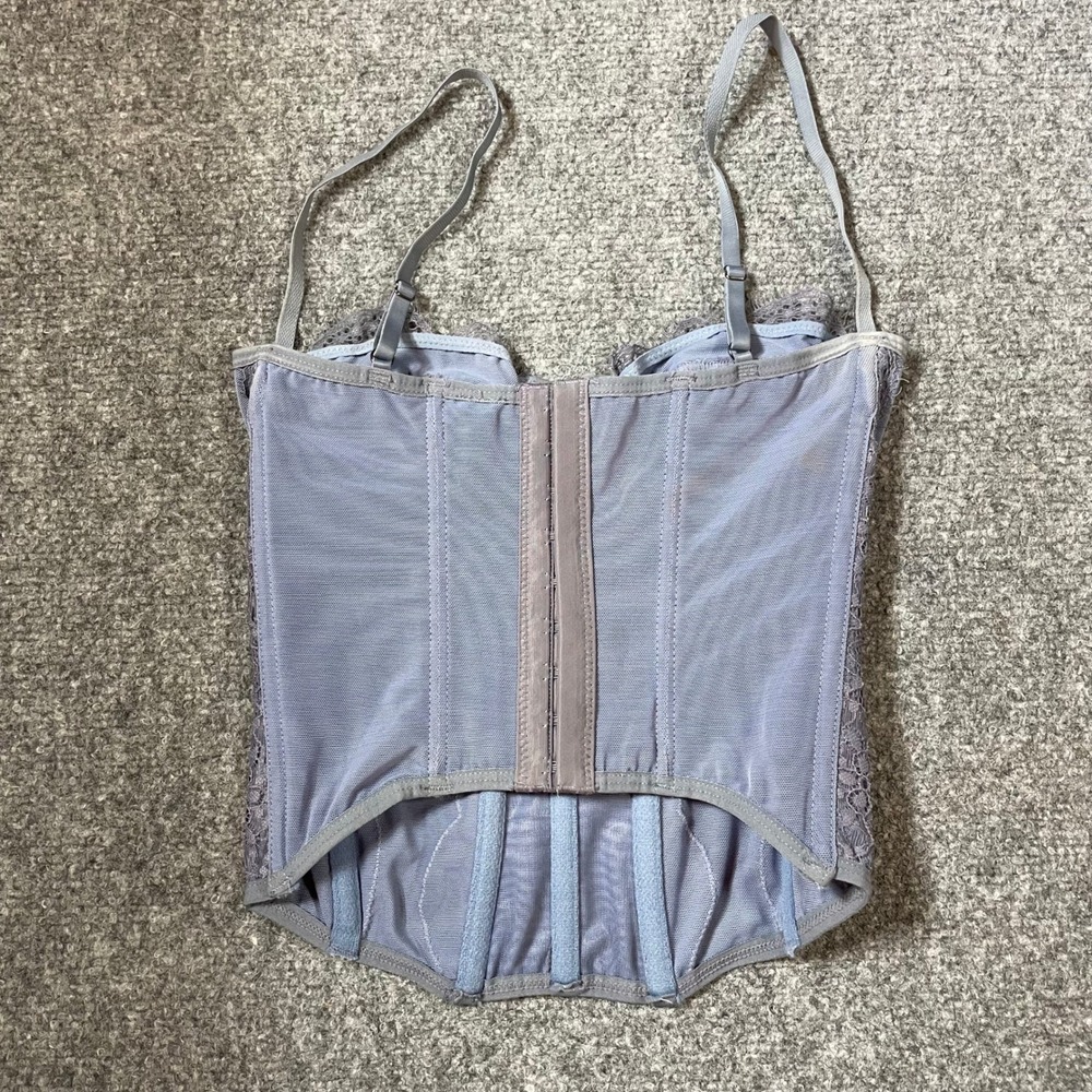 Out From Under Corset Top Women Small Blue Lace Mesh Bustier Urban Outfitters - Picture 2 of 8